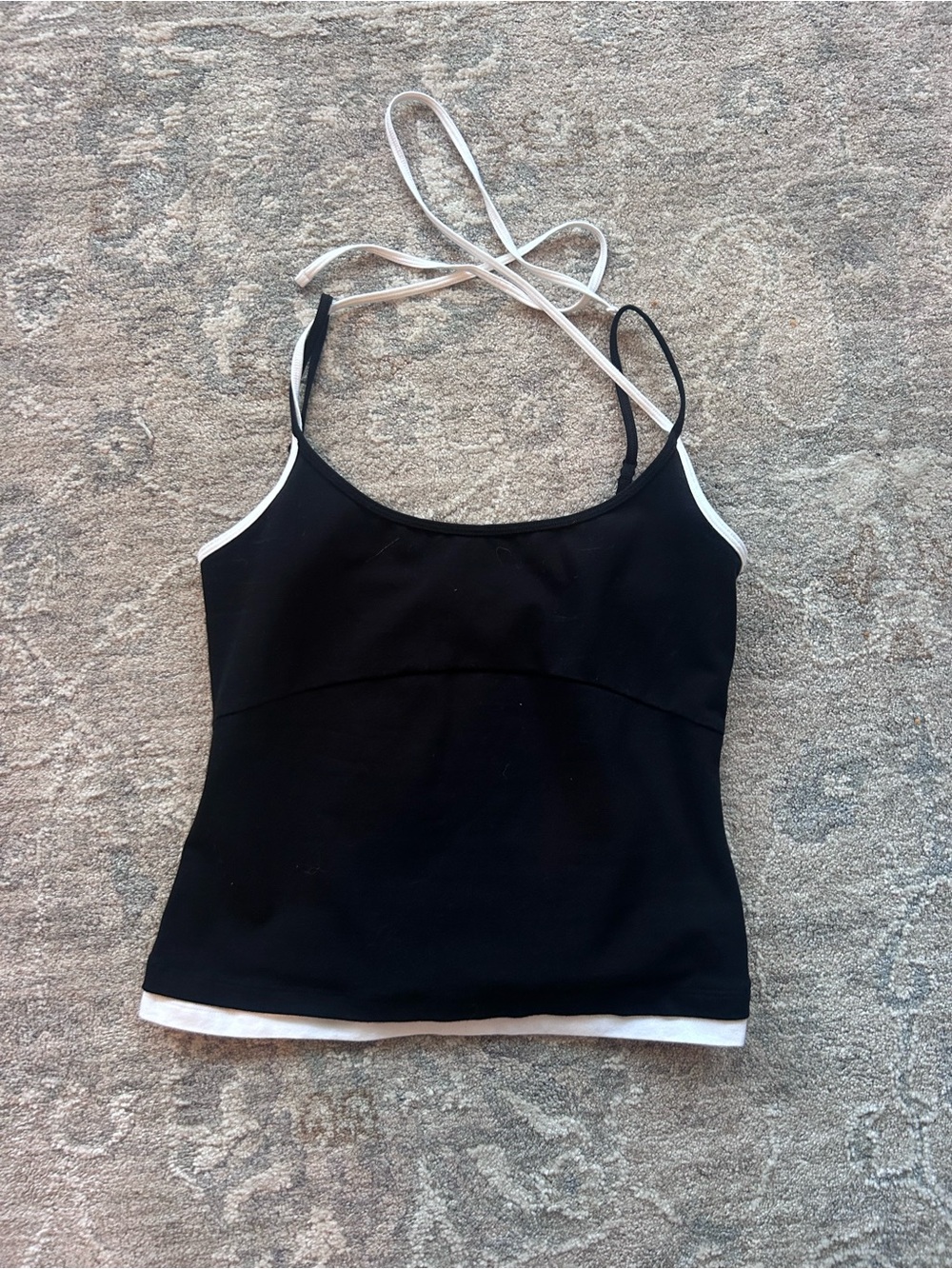 Aritzia Black Tank Camisole with White Trim